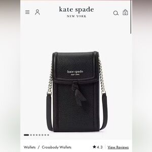 A Never Used Black Leather Kate Spade Crossbody Wallet